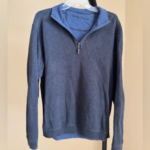 Tommy Bahama Reversible Zip Up Sweater Blue Grey